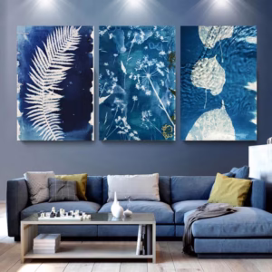 蔚藍印象三聯掛畫組