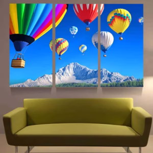 熱氣球三聯掛畫組